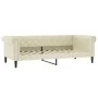 Trundle sofa bed with drawers cream synthetic leather 90x200 cm by vidaXL, Beds and slatted bases - Ref: Foro24-3197733, Pric...