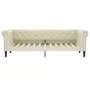 Trundle sofa bed with drawers cream synthetic leather 90x200 cm by vidaXL, Beds and slatted bases - Ref: Foro24-3197733, Pric...