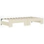 Trundle sofa bed with drawers cream synthetic leather 90x200 cm by vidaXL, Beds and slatted bases - Ref: Foro24-3197733, Pric...