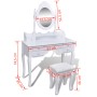 Dressing table with mirror and stool 7 drawers white by vidaXL, Bedroom Dressers - Ref: Foro24-241002, Price: 264,41 €, Disco...