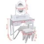 Tocador con espejo y taburete 7 cajones blanco de vidaXL, Tocadores para dormitorios - Ref: Foro24-241002, Precio: 259,90 €, ...