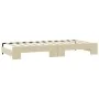 Trundle sofa bed with drawers cream fabric 80x200 cm by vidaXL, Beds and slatted bases - Ref: Foro24-3197669, Price: 291,51 €...