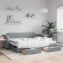 Sofá cama nido con cajones tela gris claro 90x200 cm de vidaXL, Camas y somieres - Ref: Foro24-3197670, Precio: 297,39 €, Des...