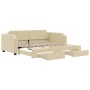 Sofá cama nido con cajones tela color crema 90x200 cm de vidaXL, Camas y somieres - Ref: Foro24-3197674, Precio: 299,26 €, De...
