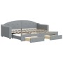 Trundle sofa bed with drawers light gray fabric 80x200 cm by vidaXL, Beds and slatted bases - Ref: Foro24-3197561, Price: 289...