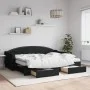 Sofá cama nido con cajones tela negro 80x200 cm de vidaXL, Camas y somieres - Ref: Foro24-3197563, Precio: 287,46 €, Descuent...