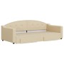 Trundle sofa bed with drawers cream fabric 90x200 cm by vidaXL, Beds and slatted bases - Ref: Foro24-3197570, Price: 287,85 €...