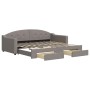 Sofá cama nido con cajones tela gris taupe 90x200 cm de vidaXL, Camas y somieres - Ref: Foro24-3197569, Precio: 294,30 €