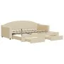 Trundle sofa bed with drawers cream fabric 80x200 cm by vidaXL, Beds and slatted bases - Ref: Foro24-3197565, Price: 288,59 €...