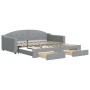Sofá cama nido con cajones tela gris claro 100x200 cm de vidaXL, Camas y somieres - Ref: Foro24-3197571, Precio: 308,38 €