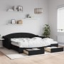 Trundle sofa bed with drawers black fabric 100x200 cm by vidaXL, Beds and slatted bases - Ref: Foro24-3197573, Price: 306,80 ...