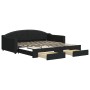 Trundle sofa bed with drawers black fabric 100x200 cm by vidaXL, Beds and slatted bases - Ref: Foro24-3197573, Price: 306,80 ...