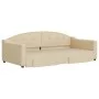 Trundle sofa bed with drawers cream fabric 100x200 cm by vidaXL, Beds and slatted bases - Ref: Foro24-3197575, Price: 302,45 ...