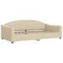 Trundle sofa bed with drawers cream fabric 100x200 cm by vidaXL, Beds and slatted bases - Ref: Foro24-3197575, Price: 302,45 ...