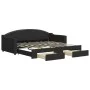 Trundle sofa bed with drawers black fabric 90x190 cm by vidaXL, Beds and slatted bases - Ref: Foro24-3197578, Price: 280,55 €...