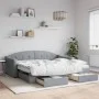 Sofá cama nido con cajones tela gris claro 90x190 cm de vidaXL, Camas y somieres - Ref: Foro24-3197576, Precio: 283,81 €, Des...