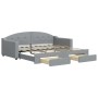 Sofá cama nido con cajones tela gris claro 90x190 cm de vidaXL, Camas y somieres - Ref: Foro24-3197576, Precio: 292,36 €