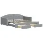 Trundle sofa bed with drawers light gray fabric 90x190 cm by vidaXL, Beds and slatted bases - Ref: Foro24-3197576, Price: 283...