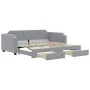 Trundle sofa bed with drawers light gray fabric 100x200 cm by vidaXL, Beds and slatted bases - Ref: Foro24-3197675, Price: 30...