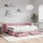 Sofá cama nido con cajones terciopelo rosa 80x200 cm de vidaXL, Camas y somieres - Ref: Foro24-3197839, Precio: 457,76 €, Des...