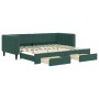 Trundle sofa bed with drawers dark green velvet 90x200 cm by vidaXL, Beds and slatted bases - Ref: Foro24-3196741, Price: 294...