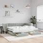 Sofá cama nido con cajones terciopelo gris claro 90x200 cm de vidaXL, Camas y somieres - Ref: Foro24-3196739, Precio: 295,14 ...