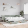 Trundle sofa bed with drawers light gray velvet 90x200 cm by vidaXL, Beds and slatted bases - Ref: Foro24-3196739, Price: 294...