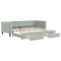 Trundle sofa bed with drawers light gray velvet 90x200 cm by vidaXL, Beds and slatted bases - Ref: Foro24-3196739, Price: 294...