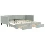 Trundle sofa bed with drawers light gray velvet 90x200 cm by vidaXL, Beds and slatted bases - Ref: Foro24-3196739, Price: 295...