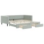 Sofá cama nido con cajones terciopelo gris claro 100x200 cm de vidaXL, Camas y somieres - Ref: Foro24-3196746, Precio: 307,00...