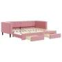 Ausziehbares Schlafsofa mit Schubladen aus rosa Samt, 90 x 200 cm von vidaXL, Betten und Lattenroste - Ref: Foro24-3196742, P...