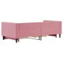 Ausziehbares Schlafsofa mit Schubladen aus rosa Samt, 90 x 200 cm von vidaXL, Betten und Lattenroste - Ref: Foro24-3196742, P...