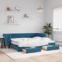 Trundle sofa bed with drawers blue velvet 90x200 cm by vidaXL, Beds and slatted bases - Ref: Foro24-3196738, Price: 288,67 €,...
