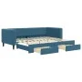 Trundle sofa bed with drawers blue velvet 90x200 cm by vidaXL, Beds and slatted bases - Ref: Foro24-3196738, Price: 289,23 €,...