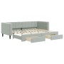 Trundle sofa bed with drawers light gray velvet 80x200 cm by vidaXL, Beds and slatted bases - Ref: Foro24-3196732, Price: 289...