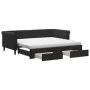 Sofá cama nido con cajones terciopelo negro 90x190 cm de vidaXL, Camas y somieres - Ref: Foro24-3197858, Precio: 442,65 €, De...