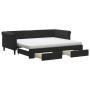 Sofá cama nido con cajones terciopelo negro 90x200 cm de vidaXL, Camas y somieres - Ref: Foro24-3197847, Precio: 483,43 €, De...