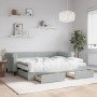 Sofá cama nido con cajones terciopelo gris claro 90x200 cm de vidaXL, Camas y somieres - Ref: Foro24-3197843, Precio: 486,12 €