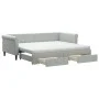 Trundle sofa bed with drawers light gray velvet 90x200 cm by vidaXL, Beds and slatted bases - Ref: Foro24-3197843, Price: 486...