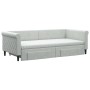 Ausziehbares Schlafsofa mit Schubladen aus hellgrauem Samt, 90 x 200 cm von vidaXL, Betten und Lattenroste - Ref: Foro24-3197...
