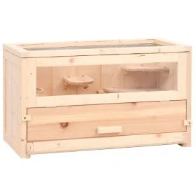 Solid spruce wood hamster cage 60x30x35 cm by vidaXL, Cages and habitats for small animals - Ref: Foro24-172377, Price: 55,09...