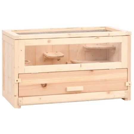 Solid spruce wood hamster cage 60x30x35 cm by vidaXL, Cages and habitats for small animals - Ref: Foro24-172377, Price: 56,10...