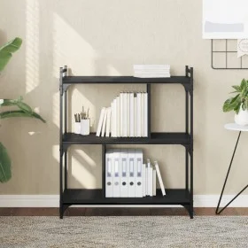 3-shelf engineered wood bookcase in black, 76x32x88 cm by vidaXL, Bookcases and shelves - Ref: Foro24-833930, Price: 49,34 €,...