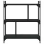 3-shelf engineered wood bookcase in black, 76x32x88 cm by vidaXL, Bookcases and shelves - Ref: Foro24-833930, Price: 49,34 €,...