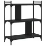 3-shelf engineered wood bookcase in black, 76x32x88 cm by vidaXL, Bookcases and shelves - Ref: Foro24-833930, Price: 49,34 €,...
