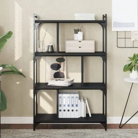 4-shelf bookcase black engineered wood 76x32x123 cm by vidaXL, Bookcases and shelves - Ref: Foro24-833935, Price: 63,56 €, Di...
