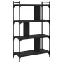 4-shelf bookcase black engineered wood 76x32x123 cm by vidaXL, Bookcases and shelves - Ref: Foro24-833935, Price: 63,56 €, Di...