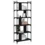 6-shelf engineered wood bookcase in black, 76x32x192 cm by vidaXL, Bookcases and shelves - Ref: Foro24-833945, Price: 90,74 €...