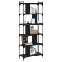 Bücherregal mit 6 Regalen aus schwarzem Ingenieurholz 76x32x192 cm von vidaXL, Bücherregale und Regale - Ref: Foro24-833945, ...