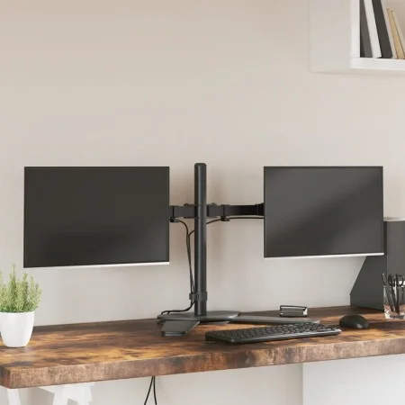 Dual monitor stand black steel VESA 75/100 mm by vidaXL, Monitor and TV stands - Ref: Foro24-358008, Price: 33,87 €, Discount: %